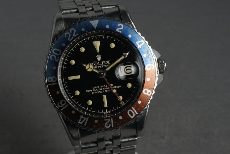 1960 Rolex GMT 1675 PCG with Glossy Gilt Chapter Ring Dial