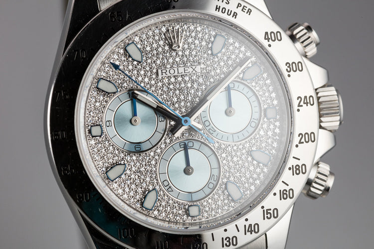 2015 Rolex Daytona 116520 with Factory Diamond Pave Dial with Box and Papers