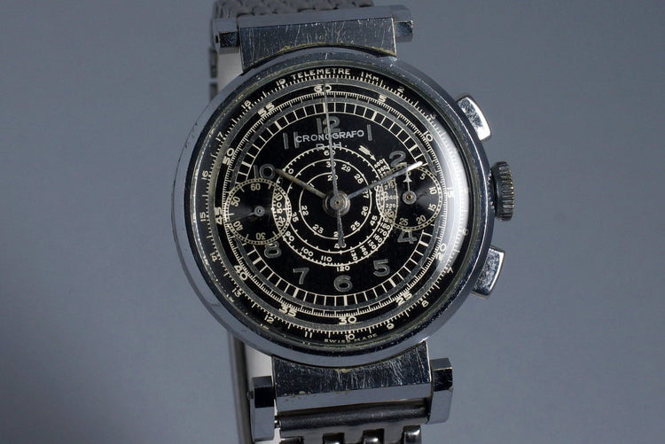 Vintage Cronografo D.H. 2-Register Chronograph with Black Dial