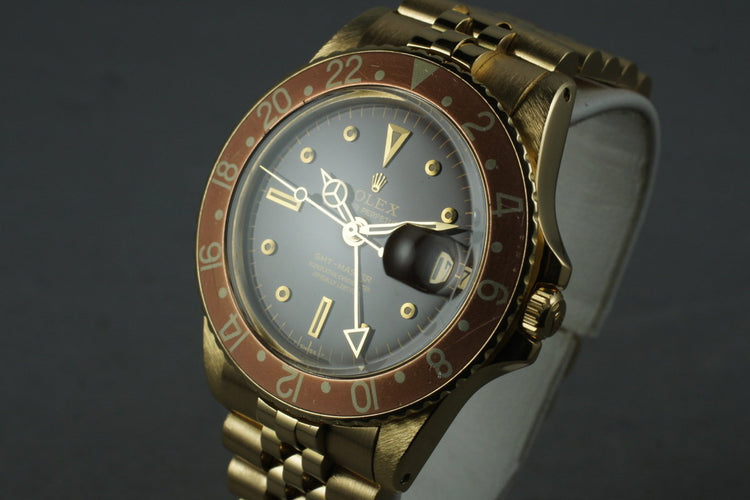 1969 Rolex 18K YG GMT-Master 1675 with Root Beer Dial