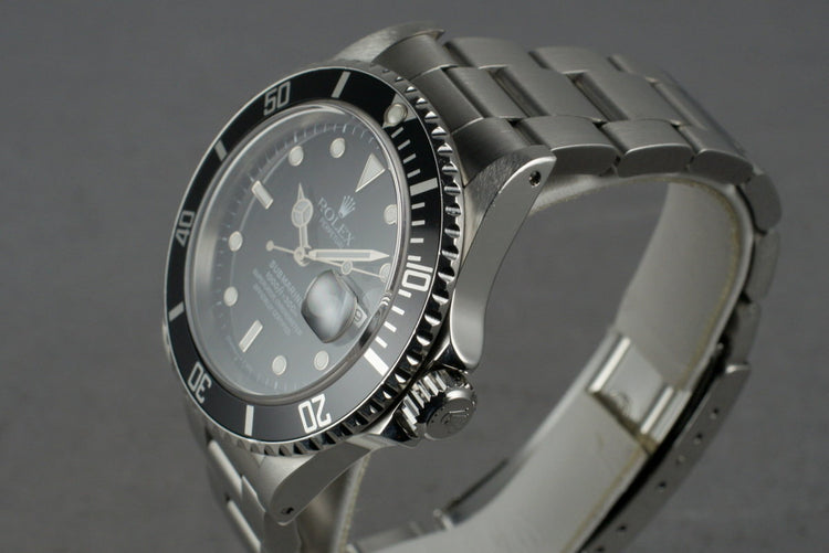 1991 Rolex Submariner 16610 with RSC Service Papers