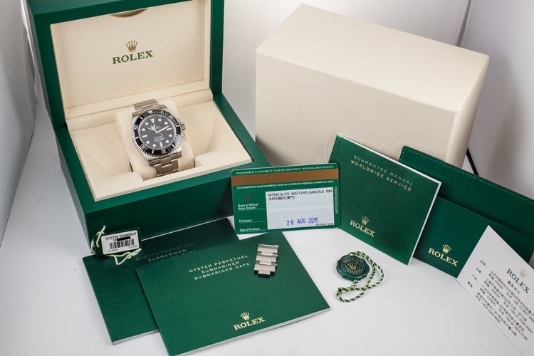 2015 Rolex Submariner 114060 with Box and Papers