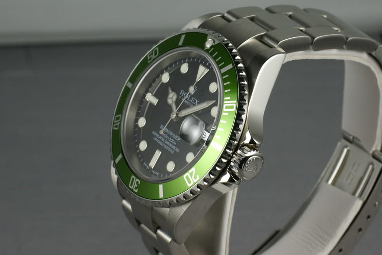 Rolex Green Submariner 16610 LV Mark 1 dial with Box and Papers