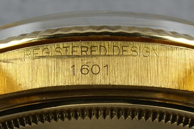 Rolex Datejust 1601 18K with slate gray dial and 18 bracelet