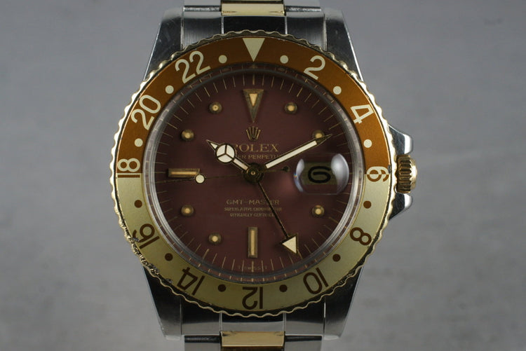1974 Rolex 18K/SS GMT 1675 with Root Beer Dial