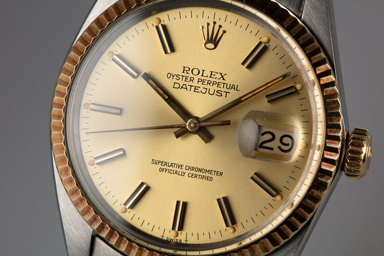 1982 Rolex Two-Tone DateJust 16013 Champagne Dial with Box and Papers