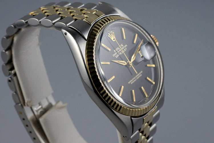 1964 Rolex Two Tone DateJust 1601 Glossy Gilt Black Dial