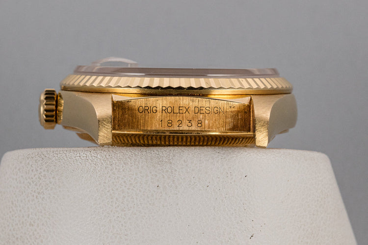 1991 Rolex 18K YG Day-Date 18238 Champagne Dial with Box and Papers