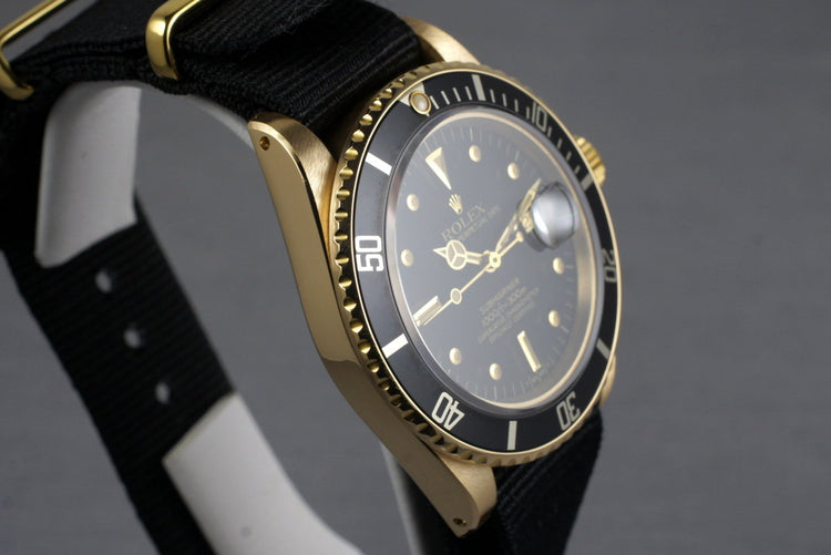 1981 Rolex YG Submariner 16808 with Box and Papers