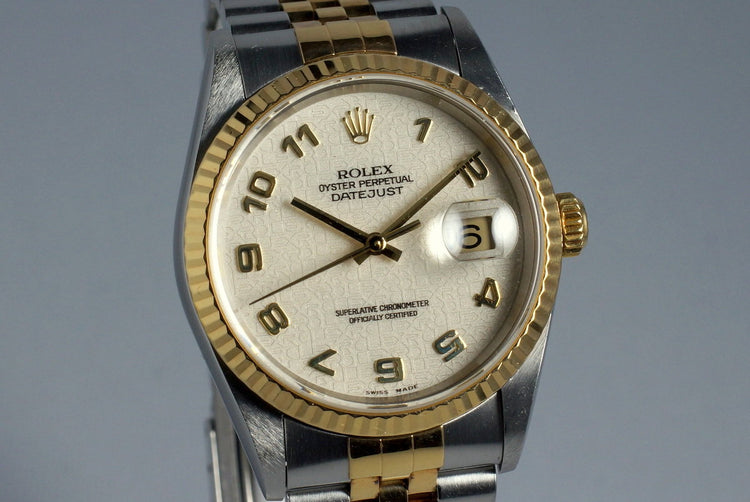 2000 Rolex Two Tone DateJust 16233 Cream Jubilee Arabic Dial
