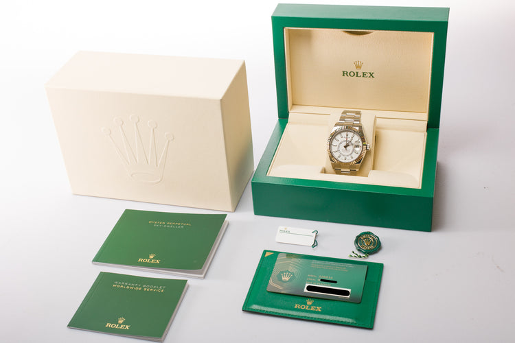 2021 Rolex Sky-Dweller 326934 ST/ST White Dial Box, Card Booklets & Hangtags