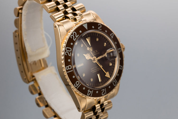 1973 Rolex 18K YG GMT-Master 1675 with Brown Nipple Dial