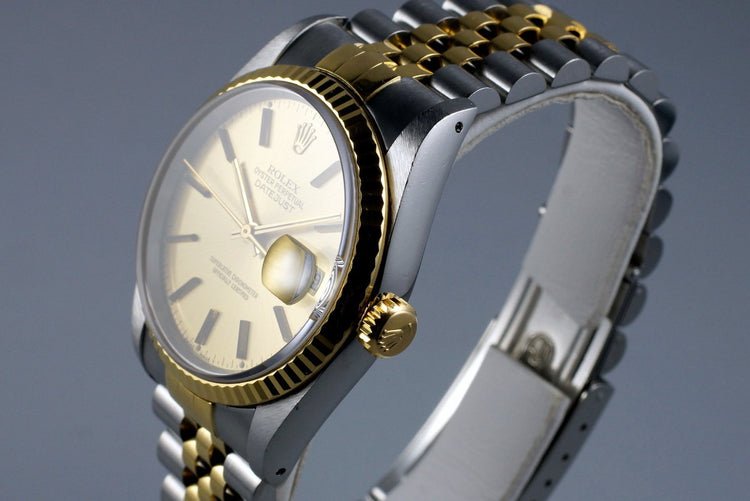 1991 Rolex Two Tone DateJust 16233 Champagne Dial