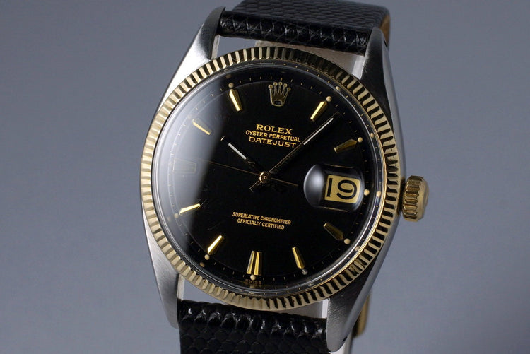 1961 Rolex Two Tone DateJust 1601 Glossy Gilt Black Dial