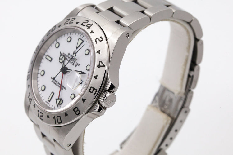 1999 Rolex Explorer II 16570 with uncommon SWISS only dial