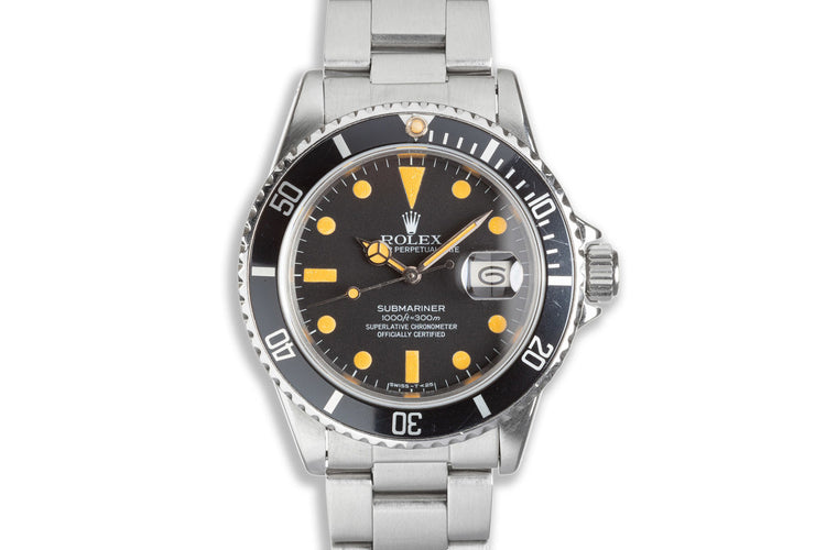 1982 Rolex Submariner 16800 Matte Dial with Box & Service Papers