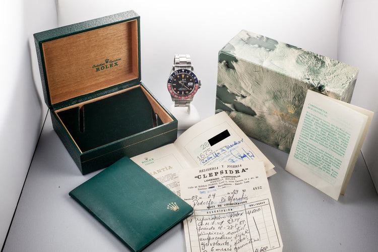 1970 Rolex GMT-Master 1675 "Pepsi" with Box and Papers
