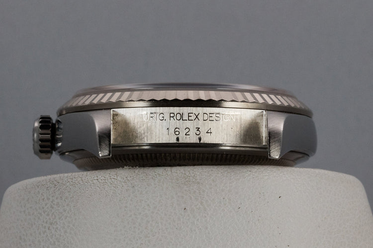 2001 Rolex DateJust 16234 with Silver Tapestry Dial