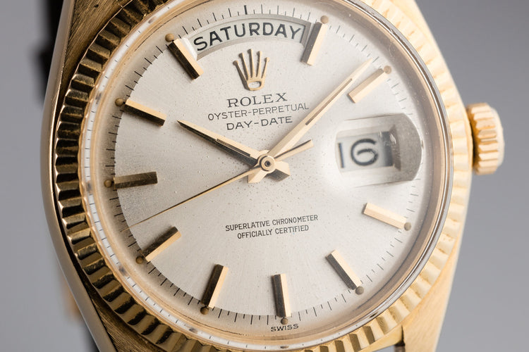 1963 Rolex 18K YG Day-Date 1803 Silver Dial