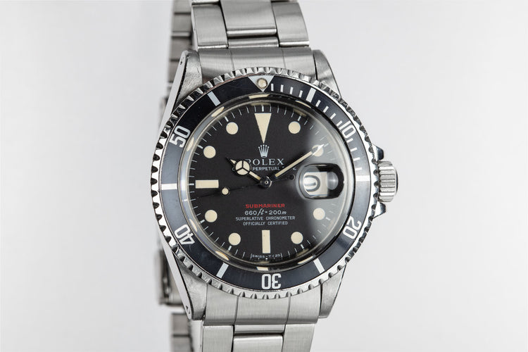1970 Rolex Red Submariner 1680 with MK IV Dial with Rolex Service Papers