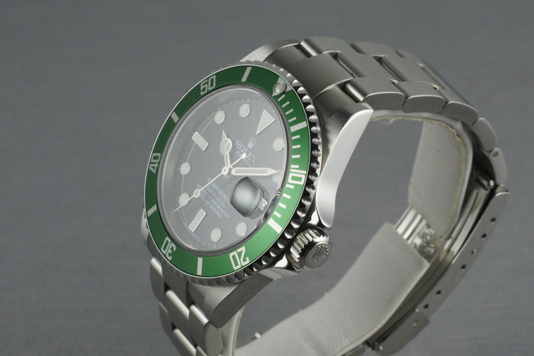 Rolex Green Submariner 16610 LV with Box and Papers Z serial