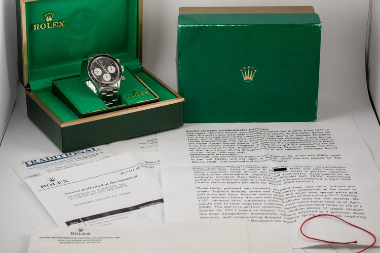 1973 Rolex Daytona 6263 with Black Sigma Dial with Service Papers
