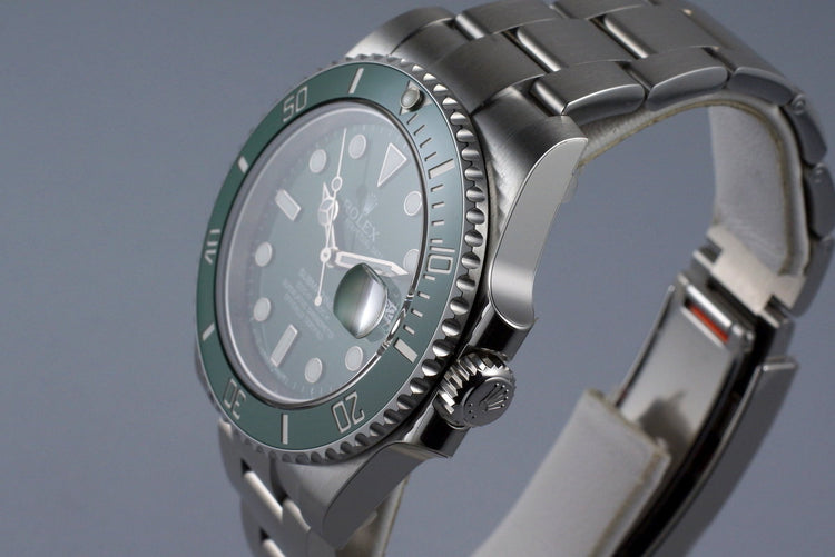 2016 Rolex Green Submariner 116610LV with Box and Papers MINT