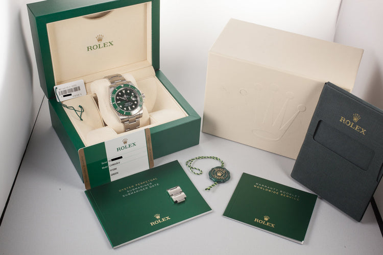 2017 Rolex Green Submariner 116610LV "Hulk" with Box and Papers
