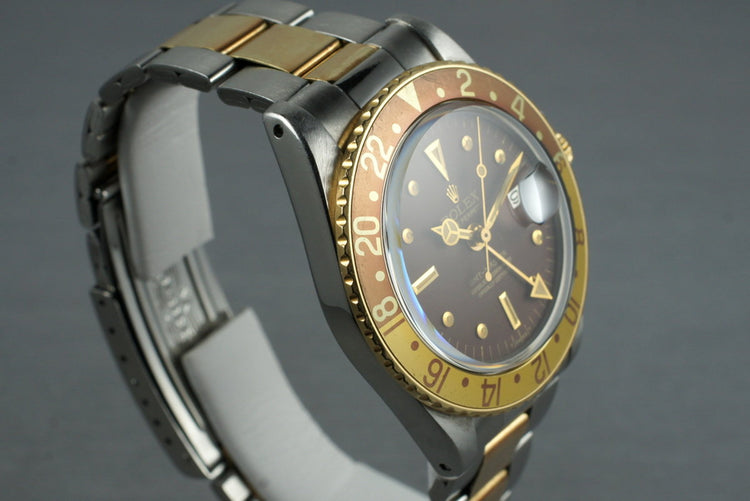 1967 Rolex Two Tone GMT 1675 Root Beer Dial with Service Papers