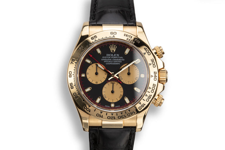 2018 Rolex 18K YG Daytona 116518 with Box and Black "Paul Newman" Dial