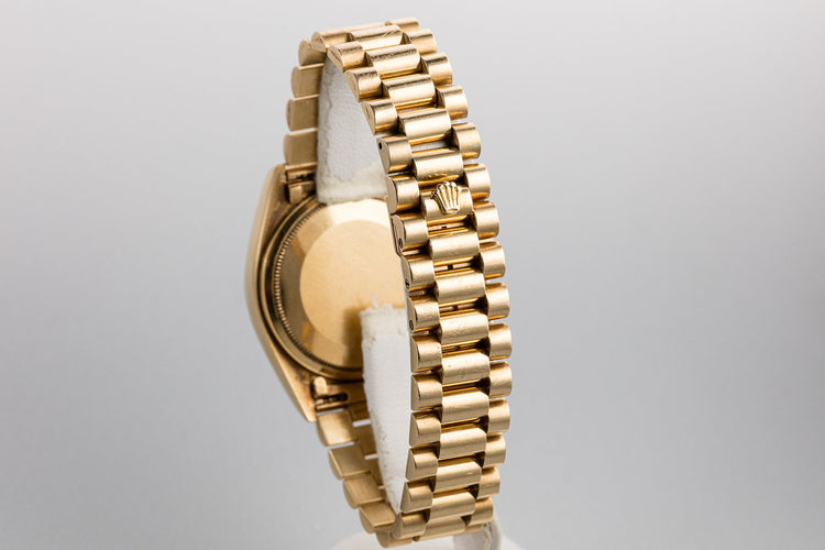 1979 Rolex 18K YG Day-Date 18038 Onyx Dial with Service Papers