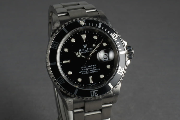 2003 Rolex Submariner 16610 with Box and Papers