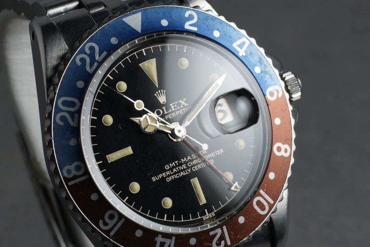 1960 Rolex GMT 1675 PCG with Glossy Gilt Chapter Ring Dial