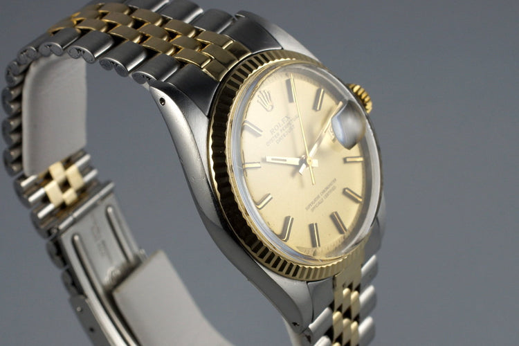 1972 Rolex Two Tone DateJust 1601 with Champagne Sigma Dial