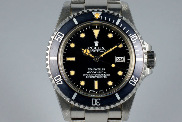 1984 Rolex Sea Dweller 16660 Spider Dial with Box and Papers