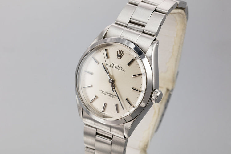 1972 Rolex Oyster Perpetual 1002 with Silver no Lume Dial