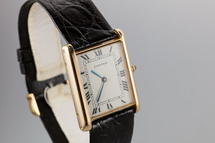 1970's Cartier 18K YG Louis Cartier Tank Jumbo Automatic