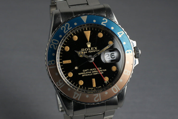 1965 Rolex GMT 1675 Glossy Gilt Dial