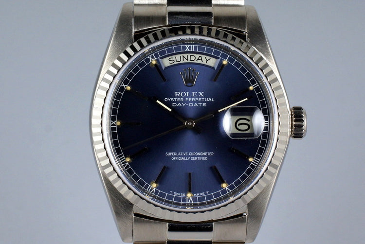 1978 WG Rolex Day-Date 18039 Blue Dial