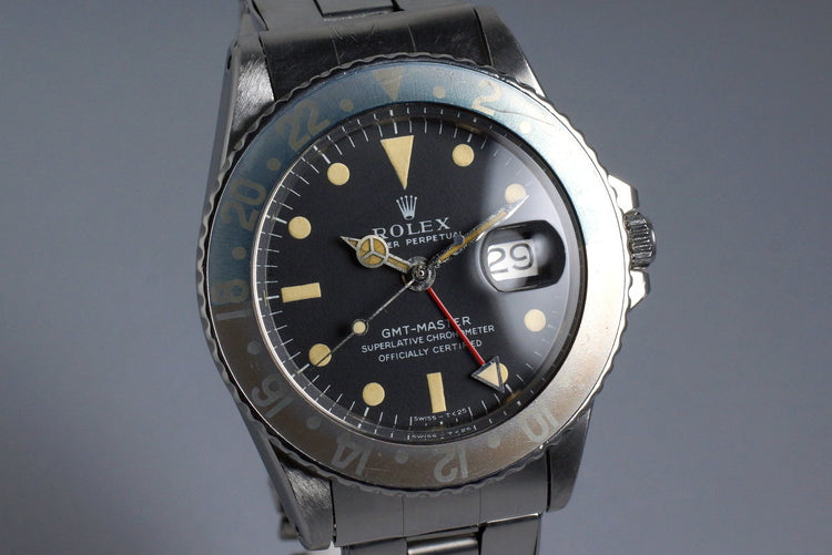 1970 Rolex GMT 1675 Mark I Dial with Box and Double Punched Papers