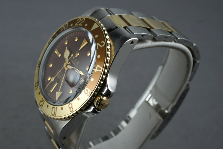 1974 Rolex 18K/SS GMT 1675 with Root Beer Dial