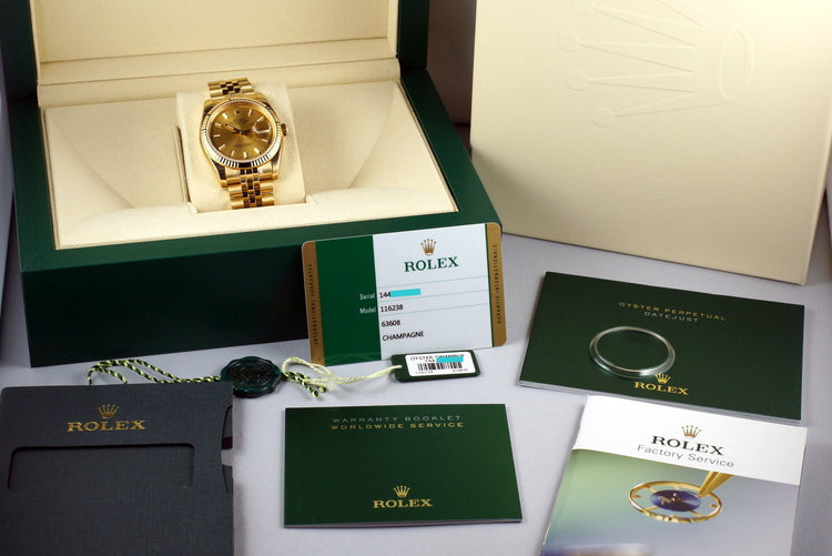 2015 Rolex YG DateJust 116238 with Box and Papers MINT