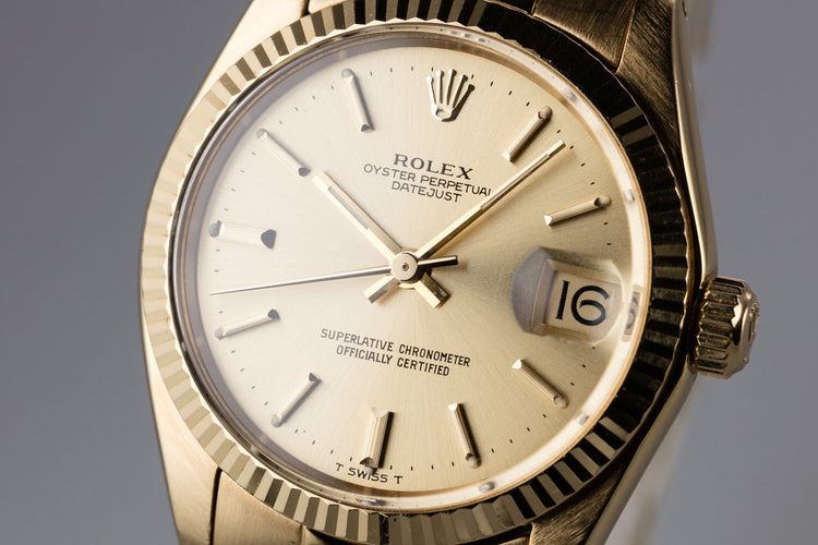 1979 Rolex 18K YG Midsize 31mm Datejust 6827