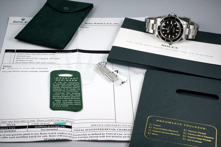 1967 Rolex Submariner 5513 Meters First with RSC Papers