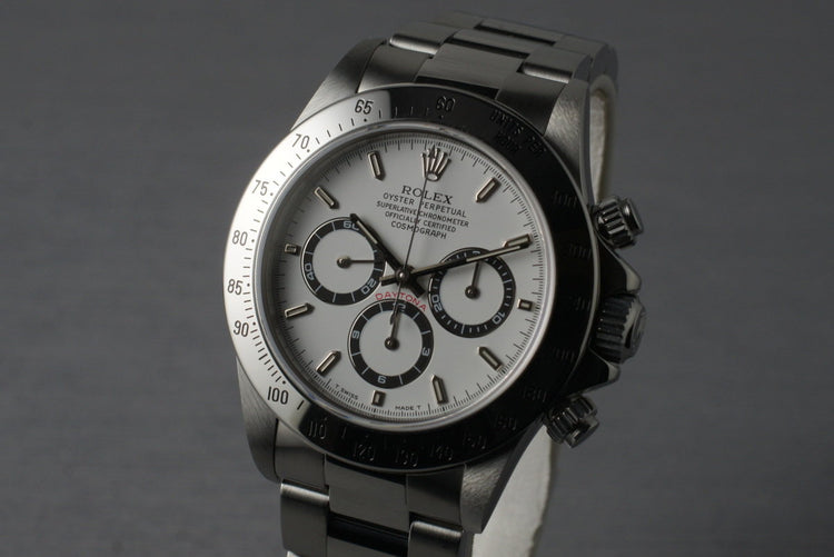1997 Rolex SS Zenith Daytona 16520 White Dial with Box and Papers