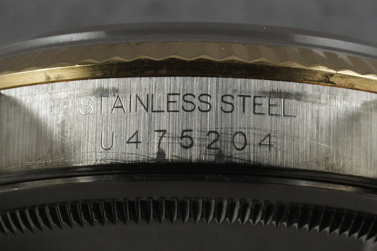 1997 Rolex 18K/Steel Datejust 16233 Champagne Roman Dial