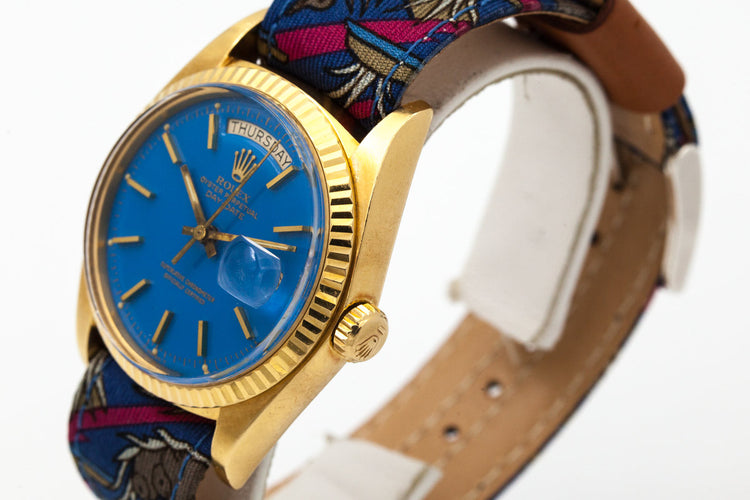1972 Rolex YG Day-Date 1803 Blue Stella Dial