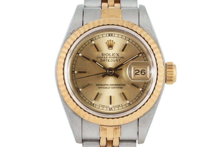 1990 Rolex Ladies Two Tone DateJust 69173 with Box and Papers