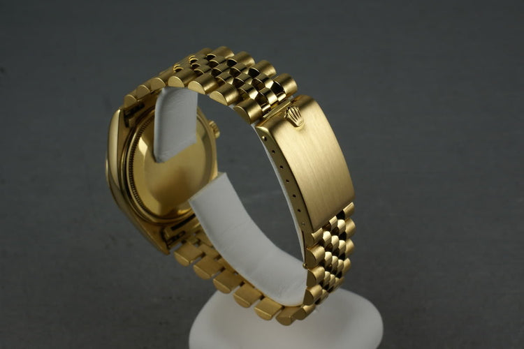 Rolex Datejust 1601 18K with slate gray dial and 18 bracelet