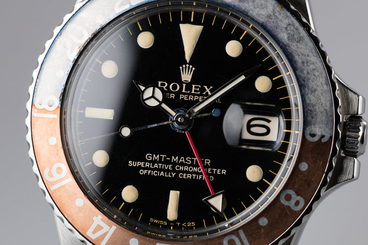 1965 Rolex GMT-Master 1675 Gilt Dial "Pepsi" on Oval Link Jubilee Bracelet